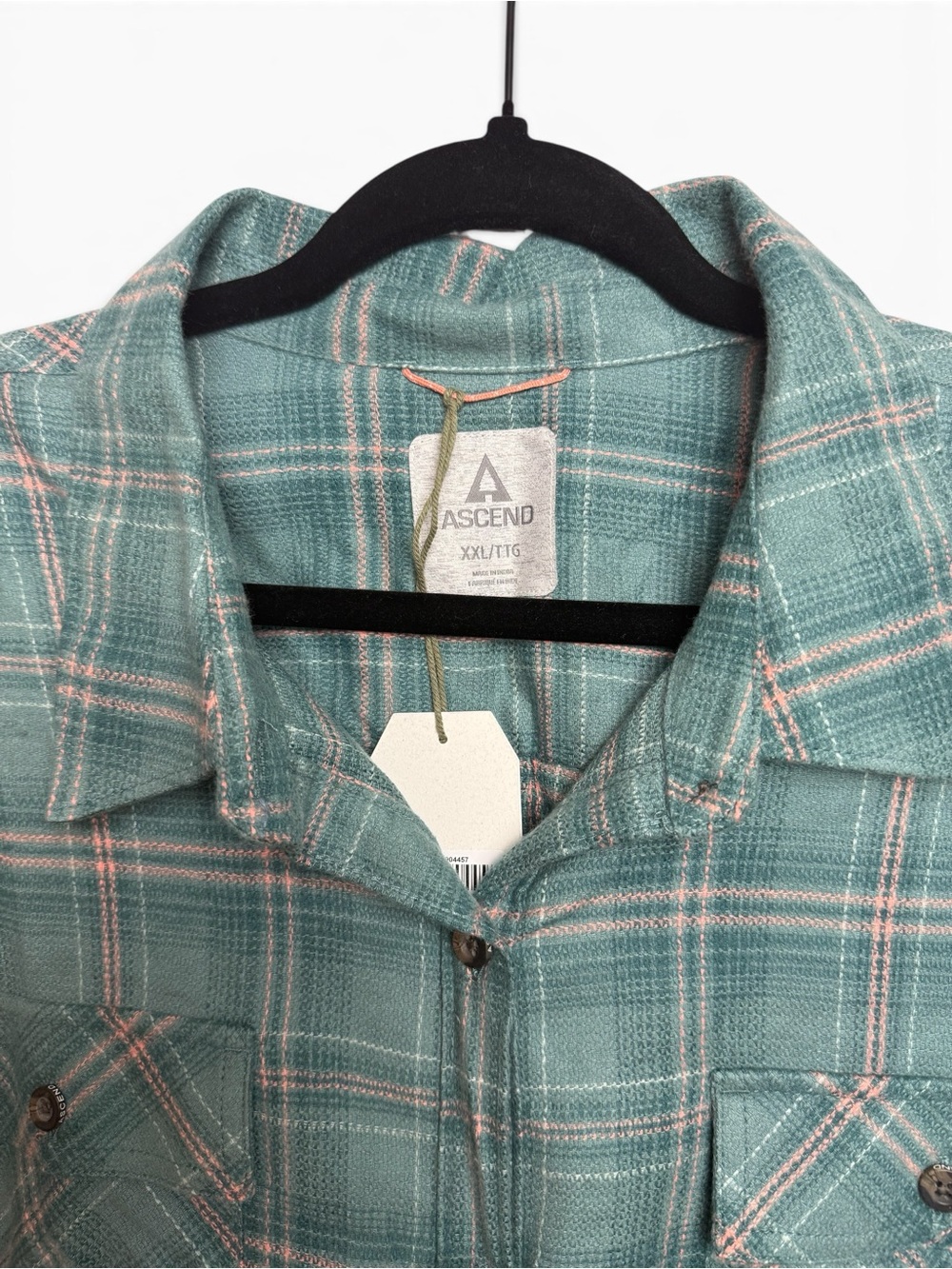 Ascend Women XXL Sagebrush Green Plaid Flannel Shirt NWT - Picture 3 of 11